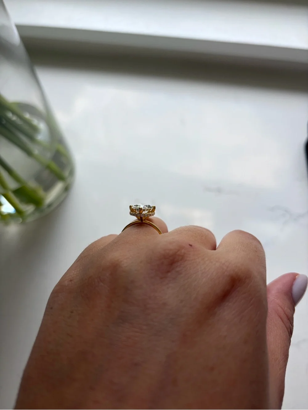 4.04 CT Oval IGI Certified Lab Diamond with Antique Setting in 14k Yellow Gold